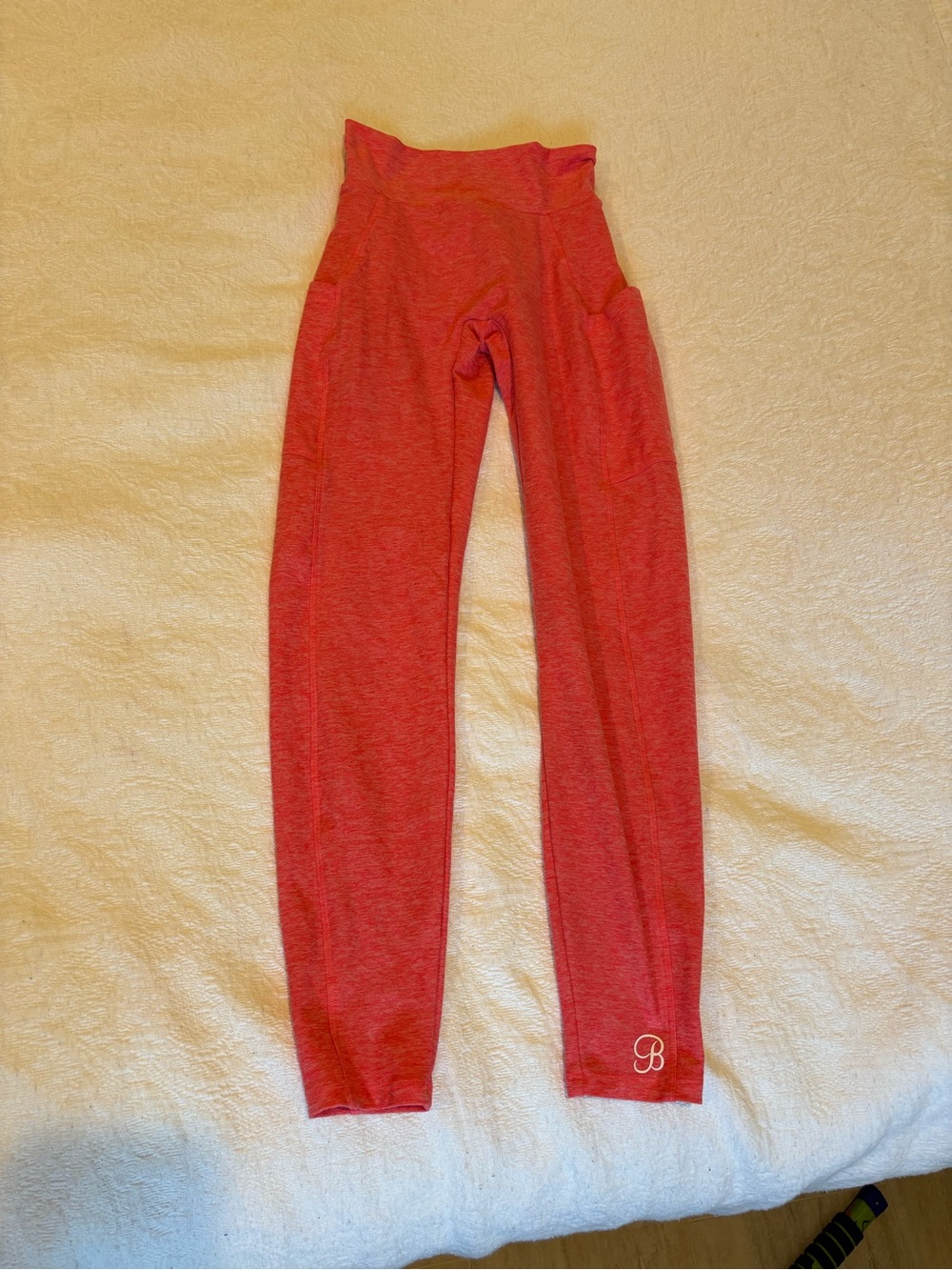Women’s High-Waist coral Active Leggings with Side Pockets